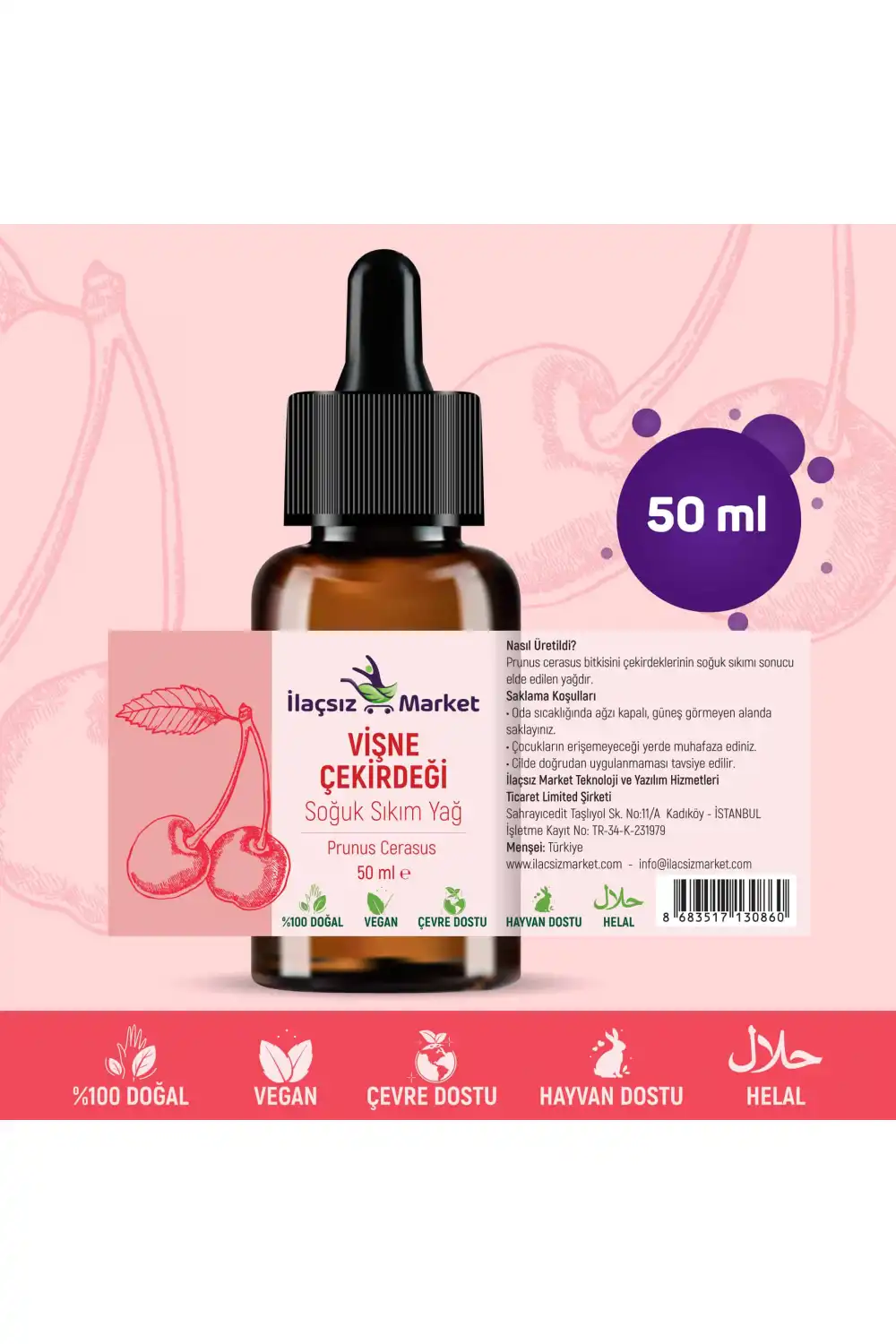 Vişne Çekirdeği Yağı / 50 ml