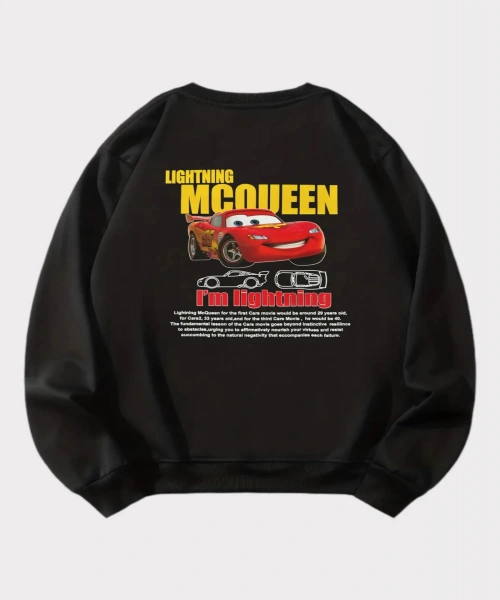 3 İplik Şardonlu Sally Car & Mcqueen Car Çift Sevgili Sweatshirt