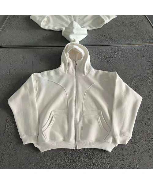 3 İplik Şardonlu Unisex Kar Maskeli Kapüşonlu Oversize Hırka