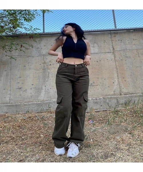 Y2k Streetwear Haki Yeşil Kargo Unisex Pantolon