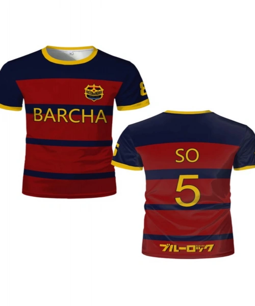 Anime Blue Lock Barcha T Shirt Soccer Jersey