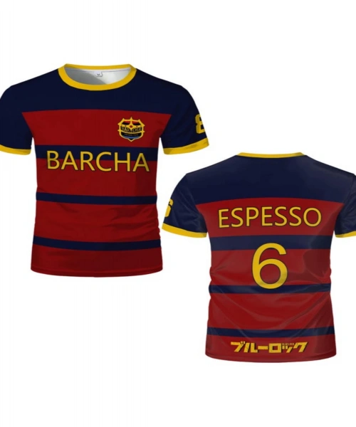 Anime Blue Lock Barcha T Shirt Soccer Jersey
