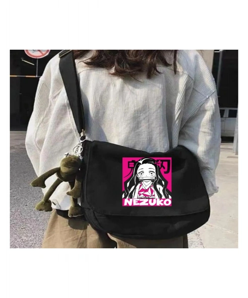 Anime Demon Slayer Nezuko Siyah Postacı Çantası