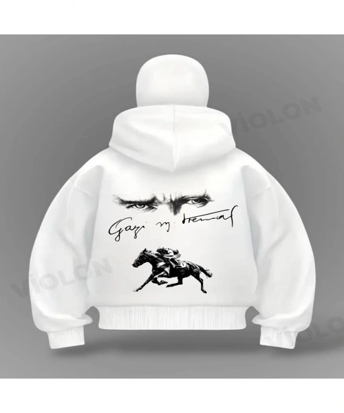 Atatürk Detail Full Mask Oversize Hırka