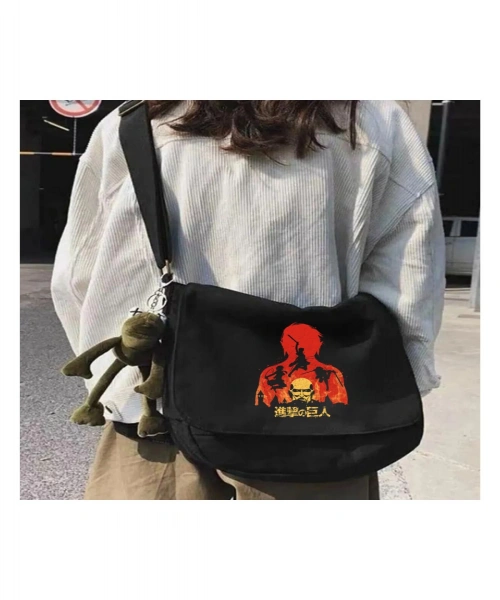 Attack On Titan Siyah Postacı Çantası