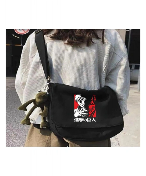 Attack On Titan Siyah Postacı Çantası