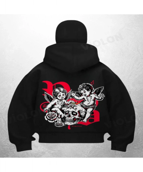 Baby Skull Siyah Samuray Kar Maske Sweatshirt Hırka