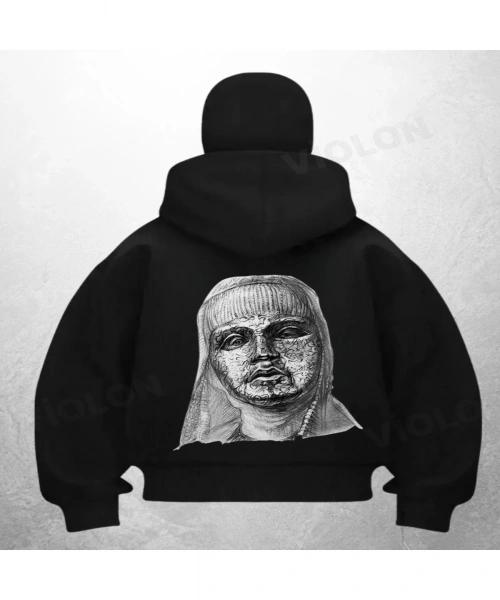 Baldwins Baskılı Siyah Samuray Kar Maske Sweatshirt Hırka