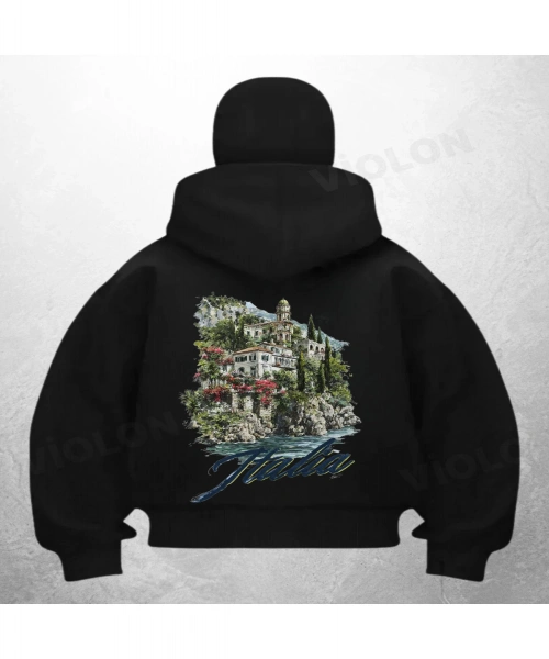 Baskılı Siyah Samuray Kar Maske Sweatshirt Hırka