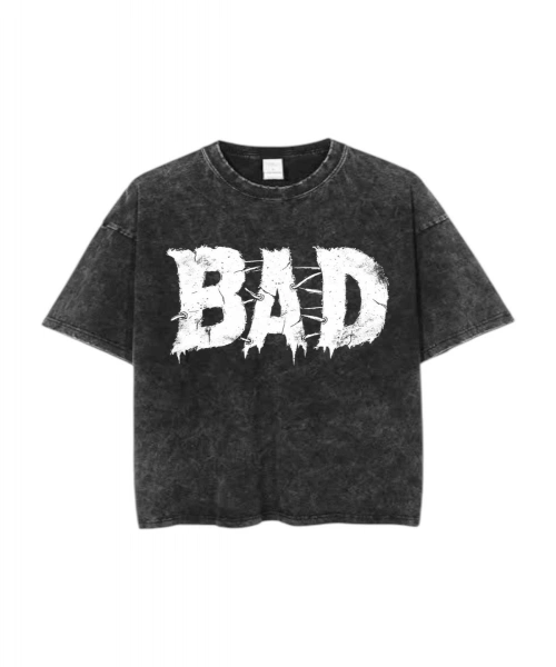 Baskılı Yıkamalı Eskitme Unisex Tişört