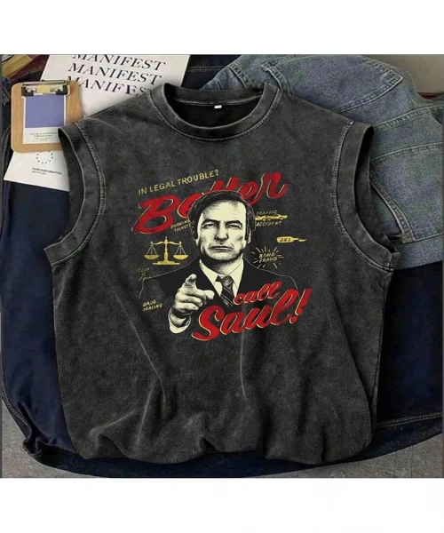 Better Call Soul Breaking Bad Atlet Bisiklet Yaka Yıkamalı Vintage Unisex Oversize T-Shirt