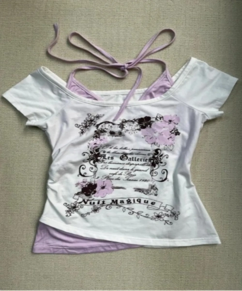 Beyaz Nuit Magique Madonna Yaka Ek Askılı Kısa Kollu Full Body Crop