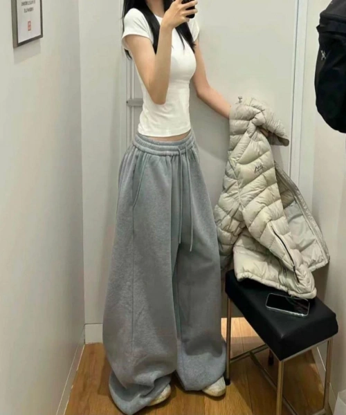 Bol Paça Extra Salaş Model Gri Eşofman Altı