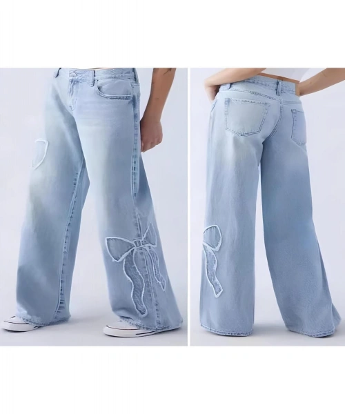 Butterfly Streetwear Baggy Mavi Pantolon