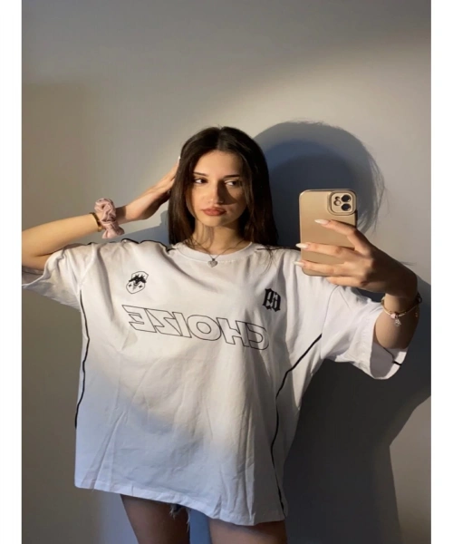 Choıze Ön ve Sırt Baskılı Model Unisex Oversize Tişört