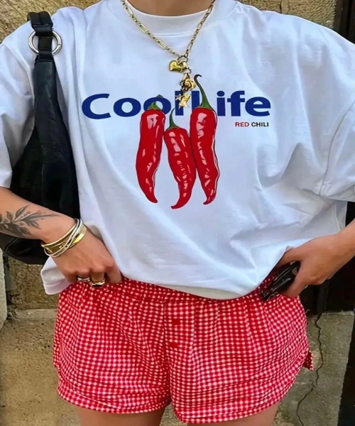 Cool Life Baskı Detaylı Oversize Unisex Kısa Kol TShirt