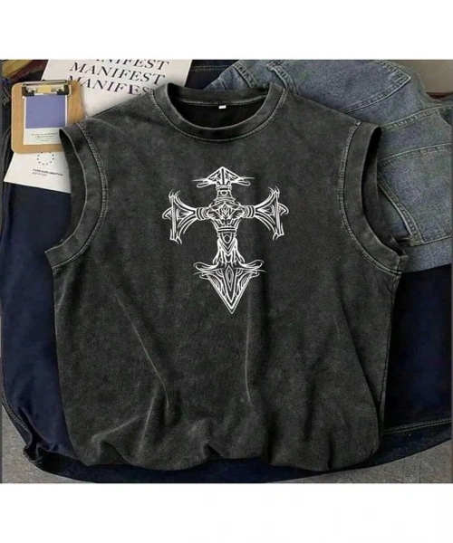 Cross Atlet Bisiklet Yaka Yıkamalı Vintage Unisex Oversize T-Shirt