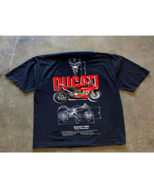 DUCATİ Detail Oversize Unisex T-Shirt