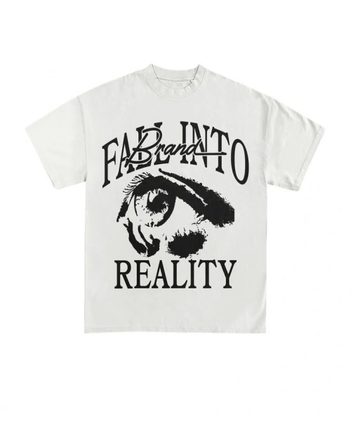 Fabl İnto Reality Baskılı Beyaz Renk Oversize T-Shirt