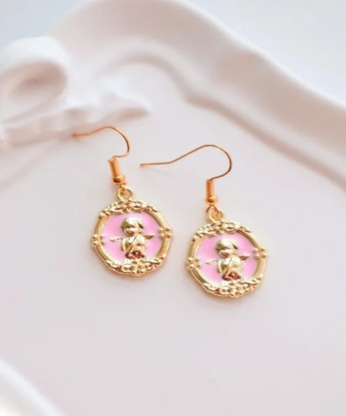 Gold Pembe Küçük Prens İthal Küpe