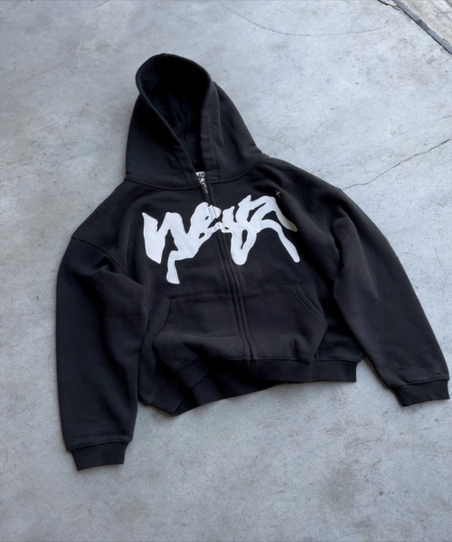 Gothic Baskılı Siyah Renk Oversize Hırka