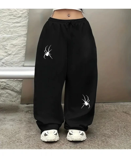 Gothic Spider Baskılı Oversize Baggy Eşofman Altı