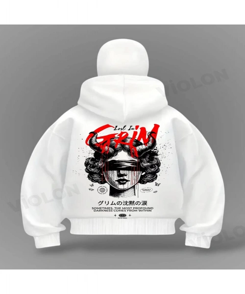 Grin Detail Full Mask Oversize Hırka