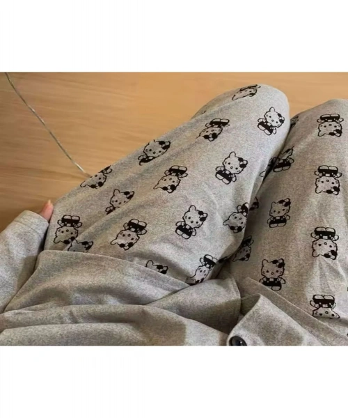 Gri Hello Kitty Detail Unisex Pijama