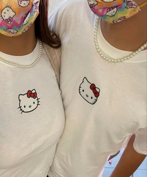 Hello Kitty Sevgililer Günü Detail Oversize T-Shirt