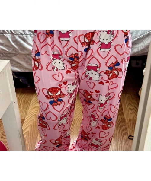 Hello Kitty & Spider-Man Detail Unisex Pembe Eşofman Altı