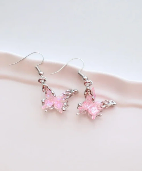 Hologramlı Kelebek İthal Küpe