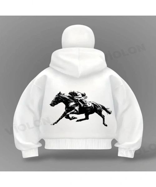 Horse Detail Full Mask Oversize Hırka