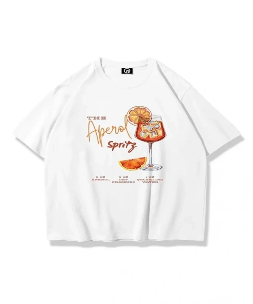 Kadın Aperol Spiritz Tshirt Beyaz