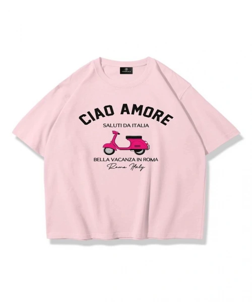 Kadın Ciao Amore Tshirt Pembe