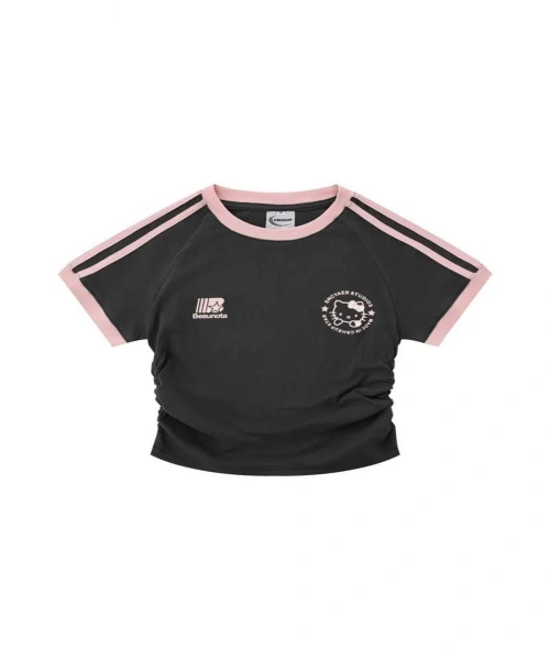 Kemer Boy Hello Kitty Büzgülü Baskı Detaylı Crop