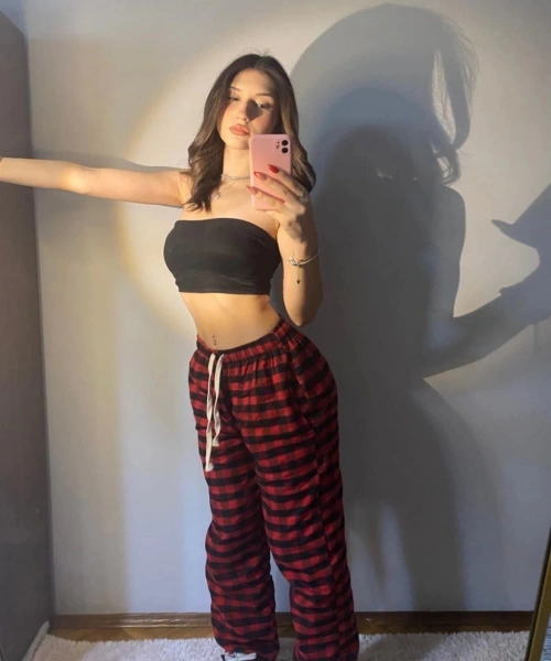 Kırmızı Siyah Kare Ekose Desenli Rahat Unisex Oversize Eşofman Altı Pijama