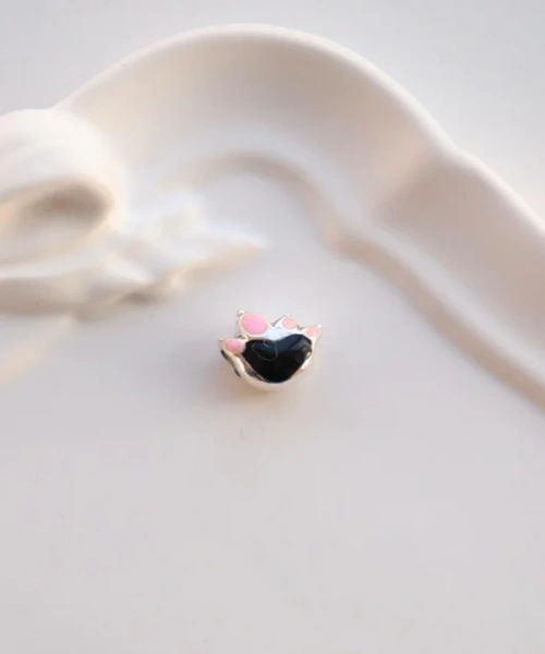 Klipsli Bileklik Siyah Pembe Pati Charm