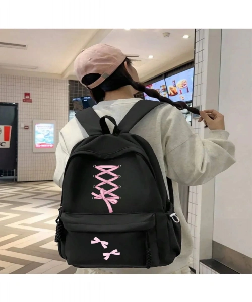 Kurdele Baskılı Okul Sırt Çantası