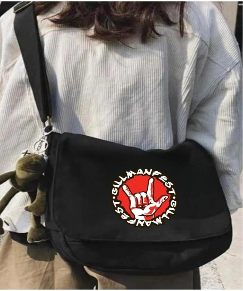 Küt Küt Gillman Fest Unisex Siyah Postacı Çantası