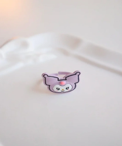 Lila Metal Kuromi Yüzük