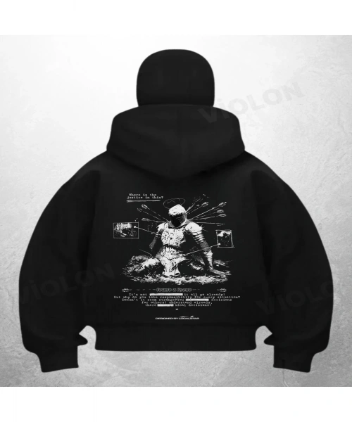 Lose Knight Siyah Samuray Kar Maske Sweatshirt Hırka