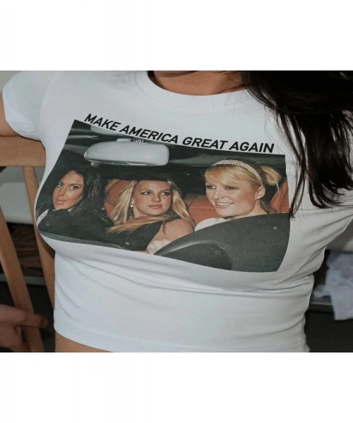 Make America Great Again Baby Tee Baskılı Crop