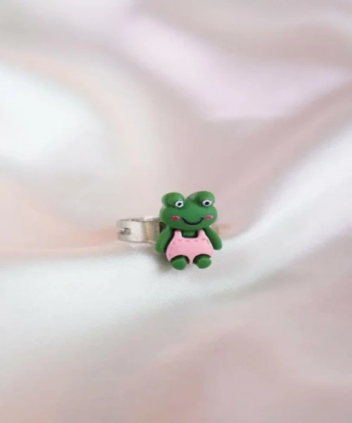 Koyu Yeşil Kurbağa Yüzük