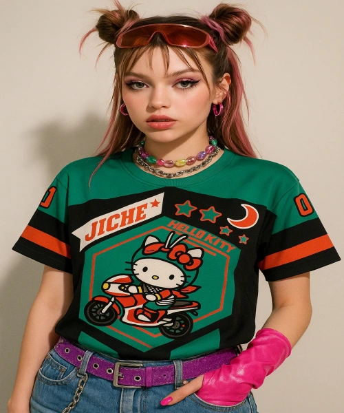 Motorbike Hello Kitty Detail Unisex Jersey Forma