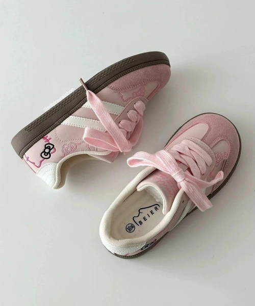 Nakışlı Kitty Pembe Spor Ayakkabı