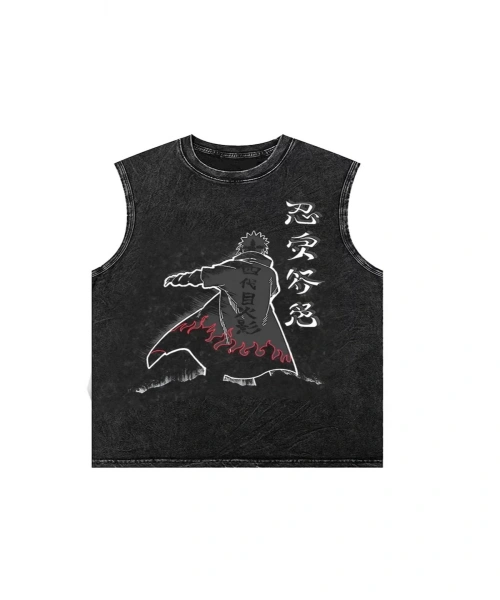 Naruto Anime Atlet Bisiklet Yaka Yıkamalı Vintage Unisex Oversize