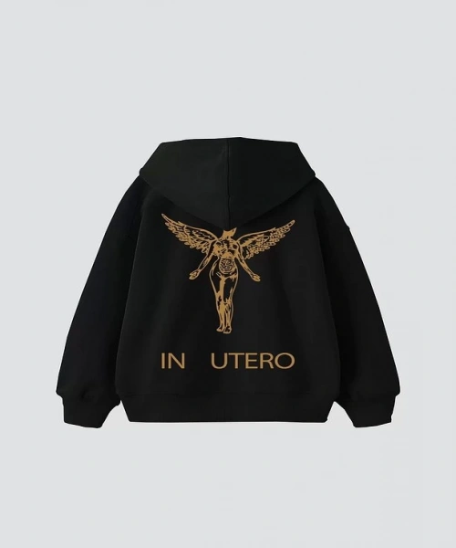 Nirvana Sırt Baskılı Unisex Oversize Siyah Hoodie