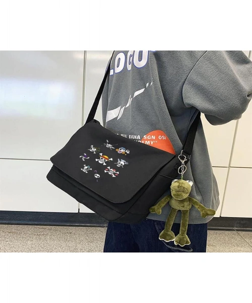 One Piece Characters Baskılı Unisex Siyah Postacı Çantası