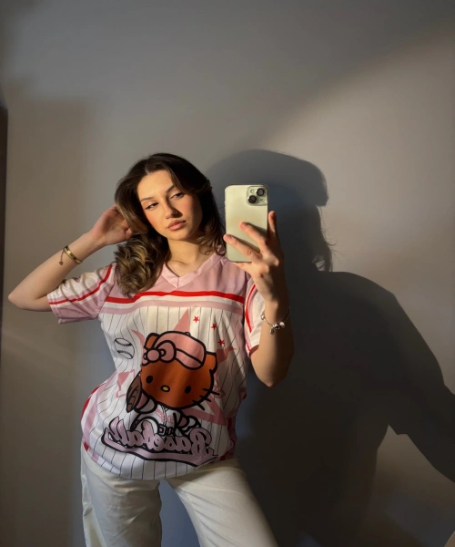 Pembe Hello Kitty Detail Jersey Forma