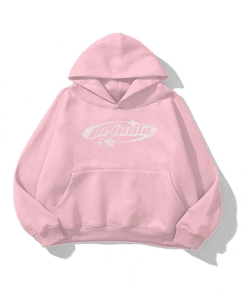 Pembe Private Taş Baskılı Sweatshirt